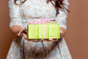 woman with present